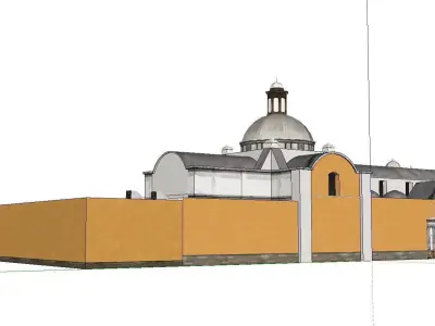 Architecture-Religion-God-Culture-Temple-03 church with two t... 3D model