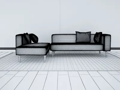 Sofa set - Interior Furniture 01 3D model