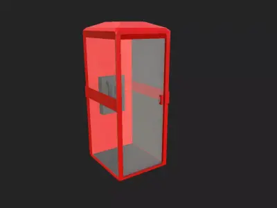 Low Poly Phone Booth Low-poly 3D model