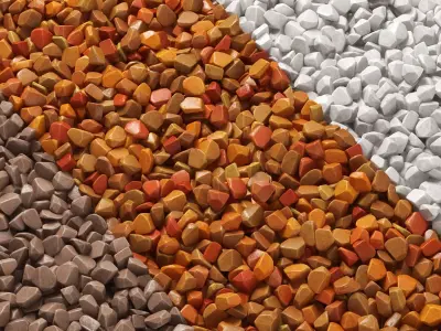 Gravel stone rock road n1 3D model