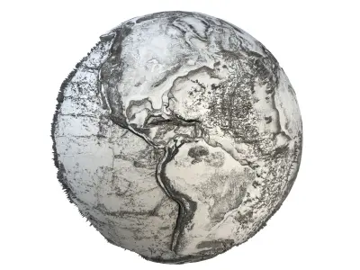 Earth Full Contours Globe  Low-poly 3D model