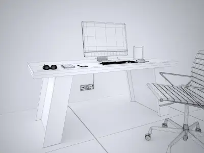 Office Desk - Interior Office Furniture 10 3D model