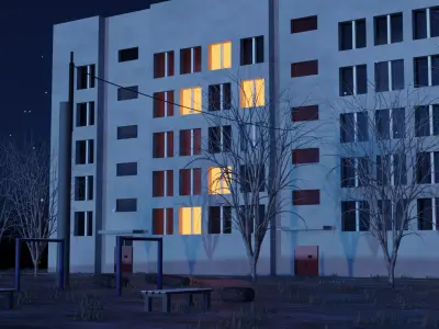 Soviet courtyard 3D model