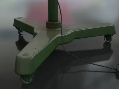 Industrial Floor Lamp Low-poly 3D model