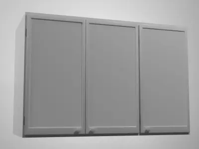 CupBoard cabinet with three doors Free low-poly 3D model