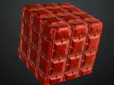 Red Metal Sci-Fi PBR Seamless Texture