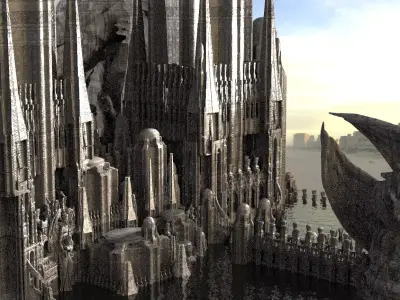 Desert Dragon fortress Kitbash 3D model