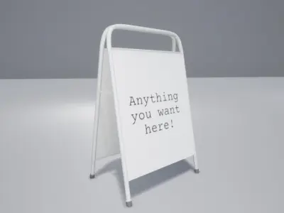 Sidewalk sign Low-poly 3D model