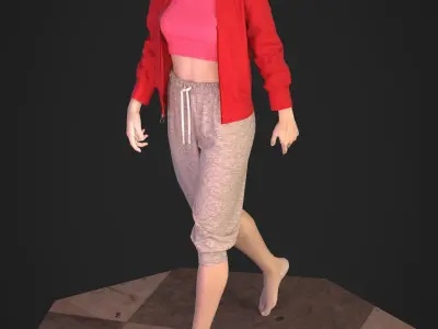 Sci-Fi Sweater Outwear - 44 Marvelous Designer and Clo3D 3D model
