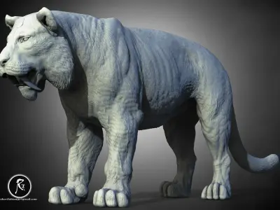 Dravaku The Elder Smilodon  Sage of the Ice and Flame 3D print model