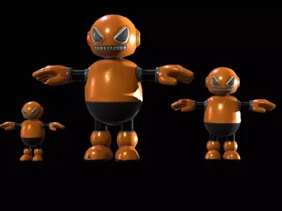 Minirobotic5Pack3 Low-poly 3D model