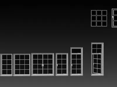 Steel windows 3D model