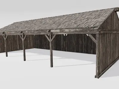  Wooden Shed 3D Model Low-poly 3D model