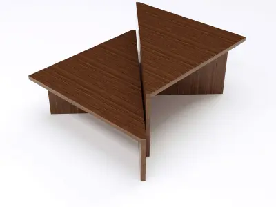 Wooden Travertine Style Coffee Table 3D model