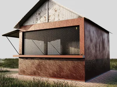 Asian Small Shop Low-poly 3D model