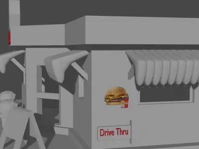 Burger Cafe Free 3D model