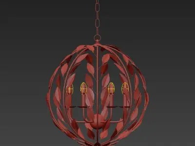 Broche 6 Light English Bronze and Antiqued Gold  3D model