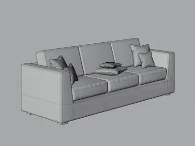 Couch sofa Low-poly 3D model