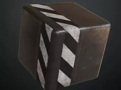 Metal Panel Hazard Stripes PBR SEAMLESS Texture