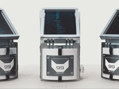 Sci-Fi Monitor 3D Model 3D model