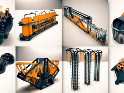 Mega Alien Structures - 100 Models Kitbash Set 3D model