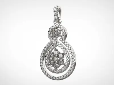 PE1402 Classic Solitaire Pendant half ct CAD STL 18K  3g 3D print model