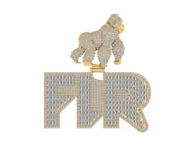 GORILLA Custom Iced-Out Pendant 3D print model