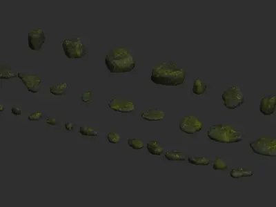 Assorted Rocks - Lichen 1 Low-poly 3D model