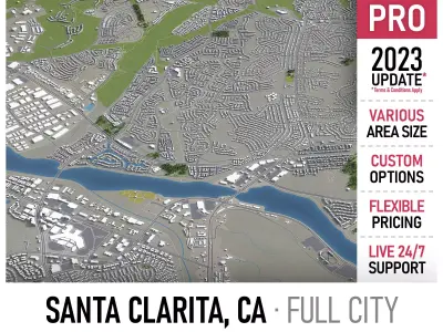 Santa Clarita  Low-poly 3D model