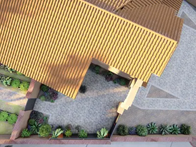 3D Exterior Scene 3D model design garden and landscape 3D model