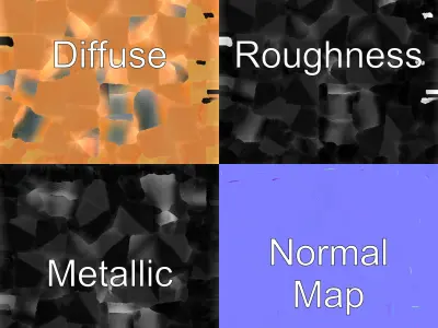 Copper Geometric Pendant Light Fixture model pack Low-poly 3D model