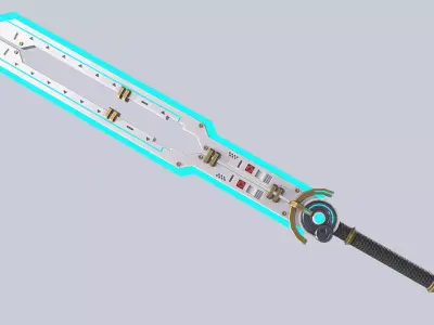 Scifi greatsword Low-poly 3D model