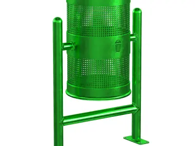 Trash Can Low-poly 3D model