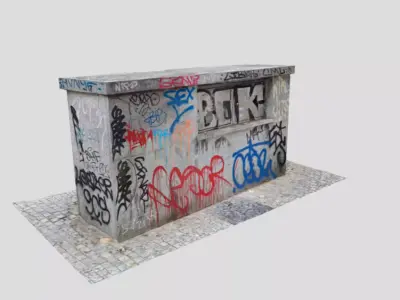 Graffiti Covered Electrical Box 3D model