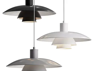 Nine Lighting Three Tier Disc Vintage Pendant Light 3D model
