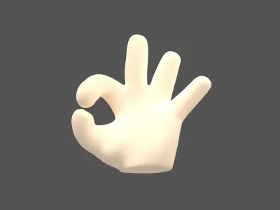 OK Hand v1 001 Low-poly 3D model