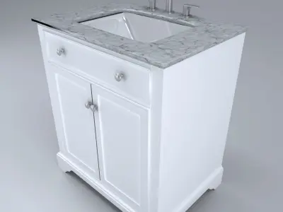 Vanity bathroom with marble top 3D model