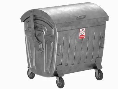 Street Garbage Bin Low-poly 3D model