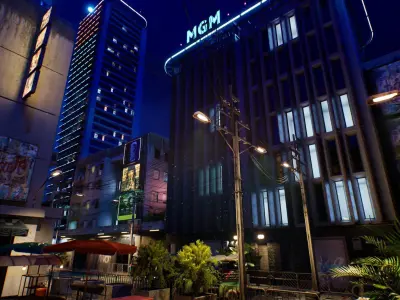 Bangkok Cyberpunk City UE Low-poly 3D model