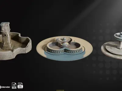 15 Old Fountain Vol1 Low-poly 3D model