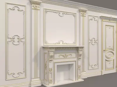 Wall Molding in Classic French style 29 3D model