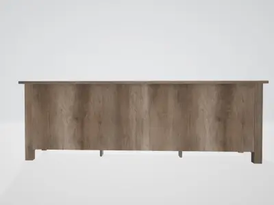Gray Wash Wood Grooved Door TV Stand 3D model