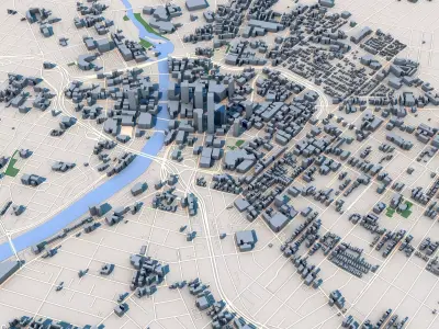 USA Cities Low Poly Pack 10 American City 3D Models