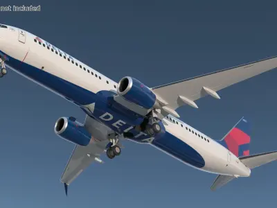  Delta Air Lines Boeing 737-900 with Cabin and Doors Rigged for Maya 