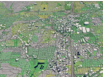 Atlanta Georgia USA 25x25km 3D City Map 3D model