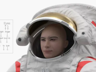  Chinese Moon Spacesuit with Astronaut Rigged 