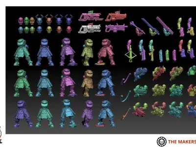 Daughters of War - Heavy Weapon Squad 3D print model