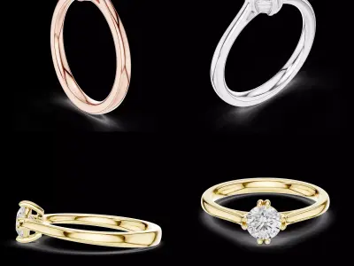 Classic Round Solitaire Ring CAD Model  3D print model