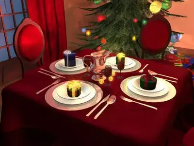 xmas dining room 3D model