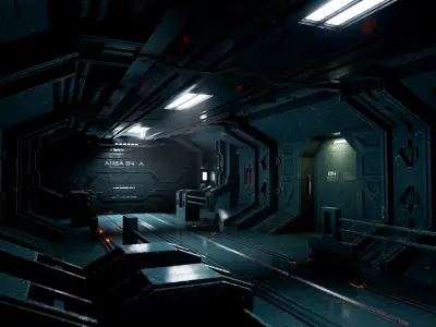 Modular Sci-fi Corridor Kitbash - 3ds Max and UE5 3D model